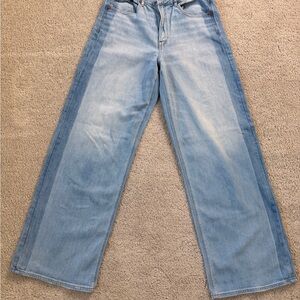 American Eagle wide legged striped jeans.